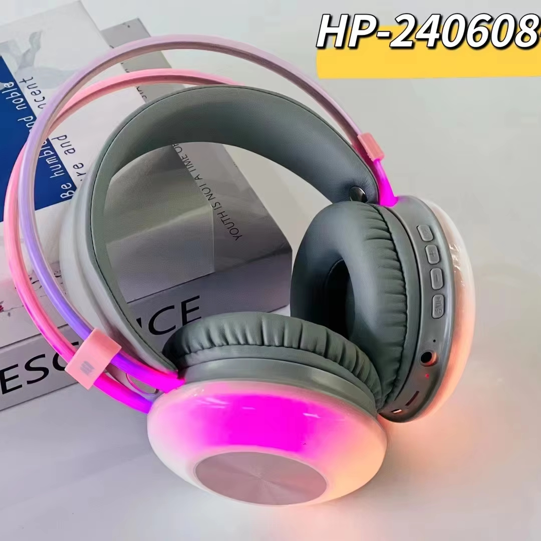 2024 Fashionable RGB Wi-fi Gaming Headphones with Bluetooth, TF Card, Microphone, and LED Lights