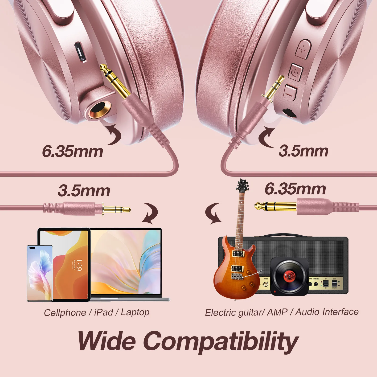 OneOdio A70 2023 Skilled DJ Headphones with Prolonged Battery Life and SharePort Characteristic